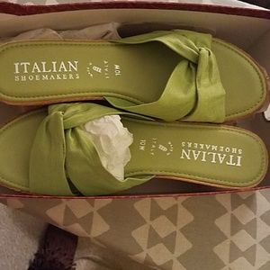 A pair of "spring"green italian  wedges